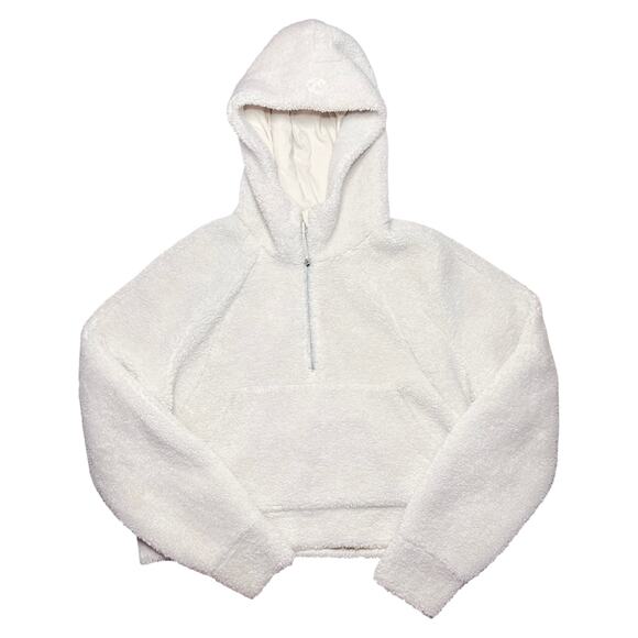 Lululemon Scuba Oversized Half-Zip Fleece Hoodie White Opal Size M/L - Picture 1 of 3